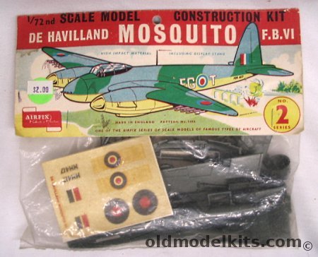 Airfix 1/72 De Havilland Mosquito F.B.VI Bagged - First Issue, 1402 plastic model kit